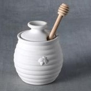 Load image into Gallery viewer, Honey Pot with Wood Dipper 4&quot; tall
