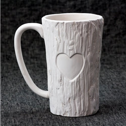 Tall Wood Mug with Heart 6