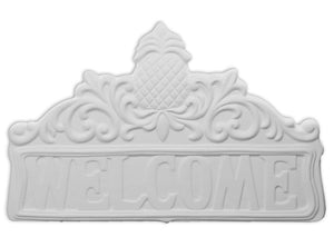 Pineapple Welcome Plaque 12-1/8" x 7-1/8"