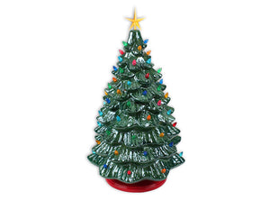 18" Light-up Christmas Tree (11" wide) with Light Kit and Colored Bulbs