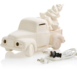 Light-Up Vintage Truck with Tree - 12" Long