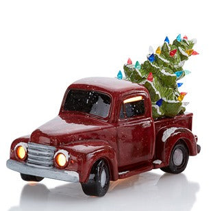 Light-Up Vintage Truck with Tree - 12