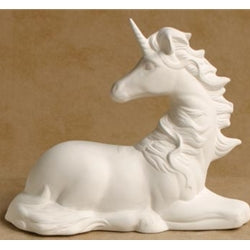 Unicorn Laying with Ribbon  7" tall