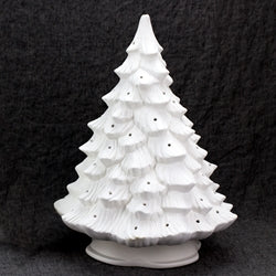 16" Christmas Tree (Scalloped Base) with Light Kit and Colored Bulbs