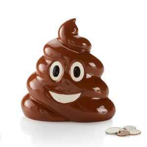 Poop Emoji Biggy Bank 9-1/2" Tall