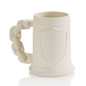 Shield Stein with Chain Handle - 6" tall, 24 ounces