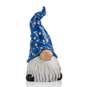 Large Tall Hatted Gnome Lantern 10-1/2" tall