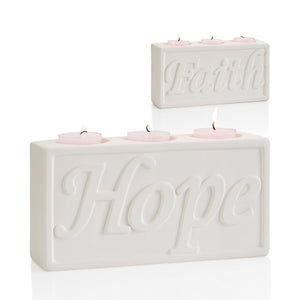 Faith Hope Votive Holder 8" wide