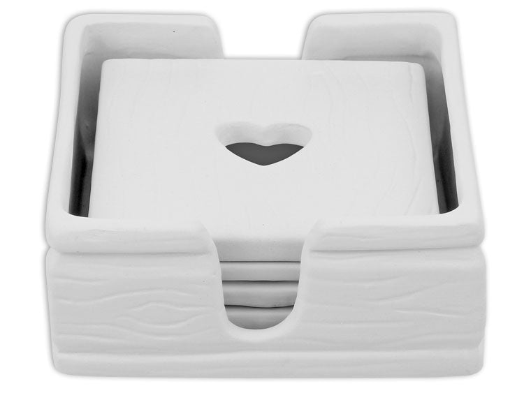 RUSTIC HEART COASTER SET