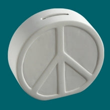 Load image into Gallery viewer, Peace Sign Bank 4-1/4&quot; tall
